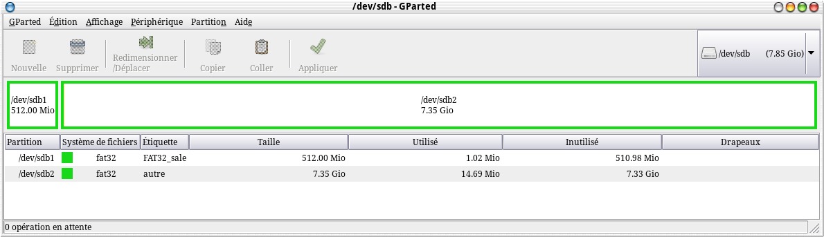 GParted étape 3