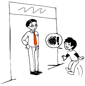 Mon fils mécontent