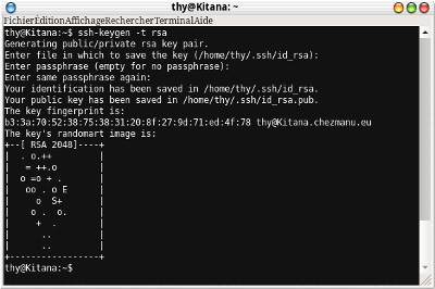 Génération d'une clé SSH