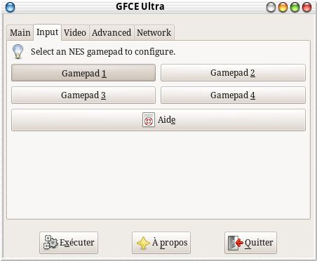 le menu input de Gfceu